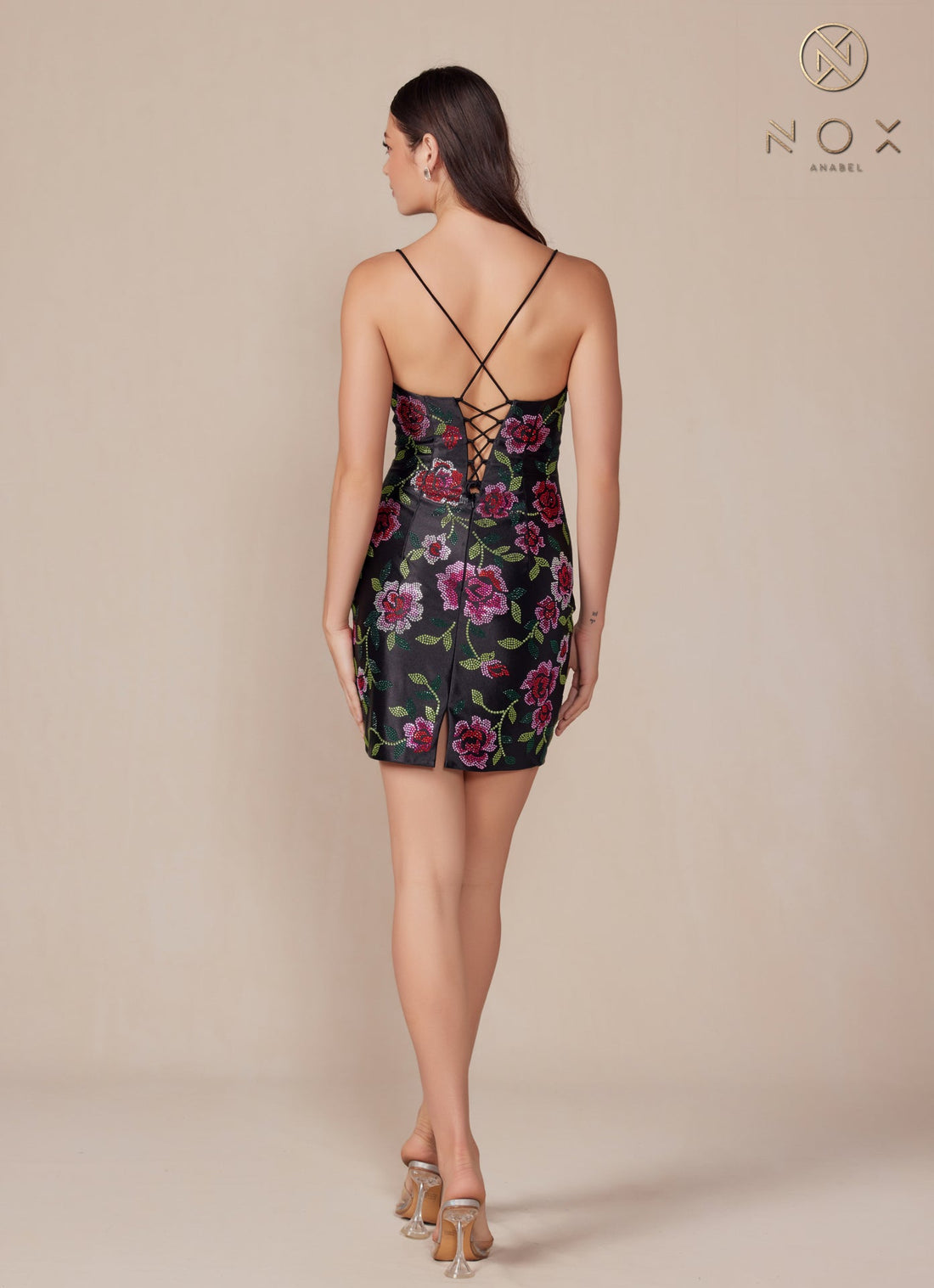 Floral Print Short Sleeveless Dress by Nox Anabel E909