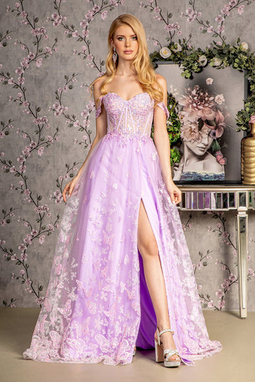 Embroidered Sweetheart A-line Slit Gown by GLS Gloria GL3206