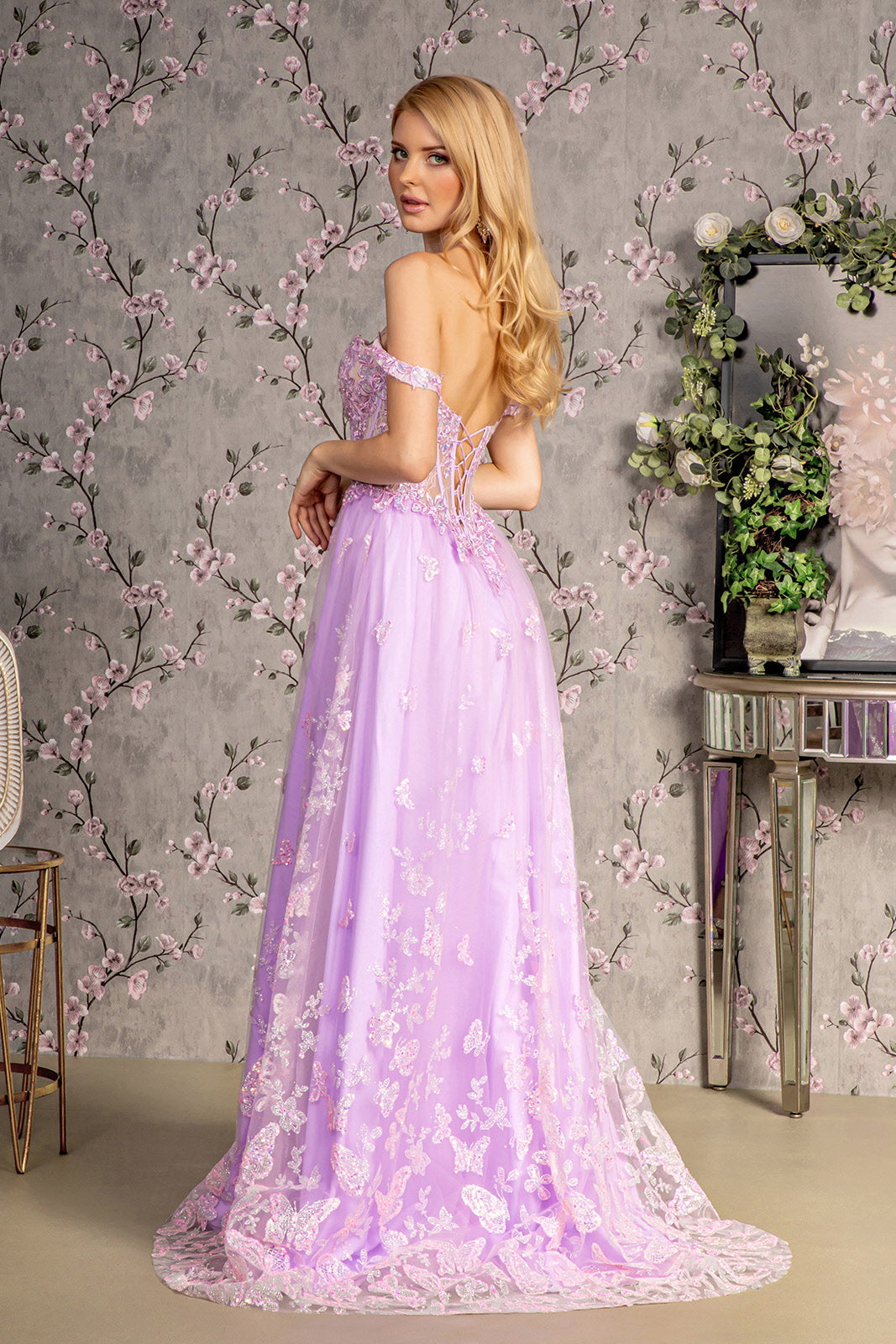 Embroidered Sweetheart A-line Slit Gown by GLS Gloria GL3206