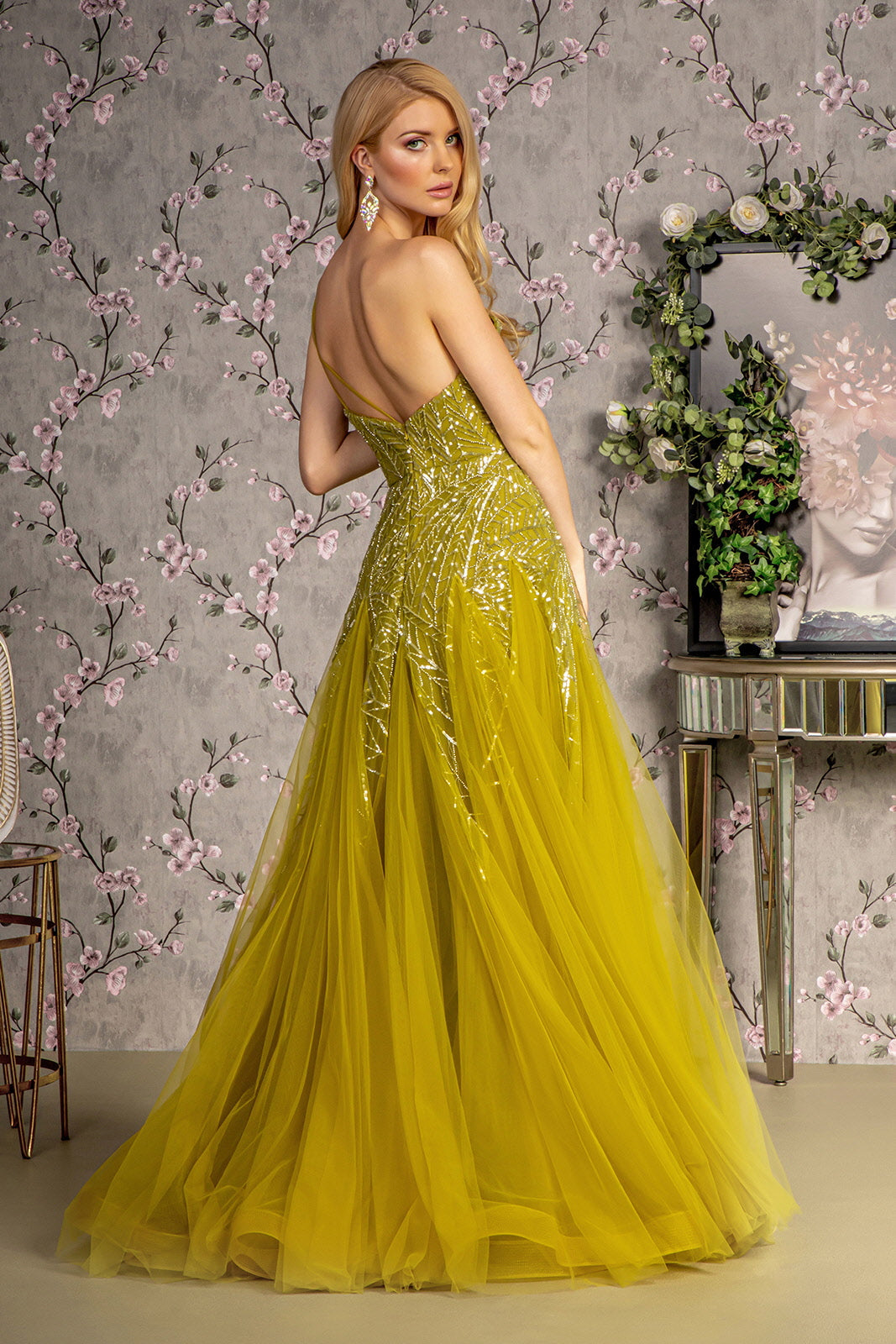 Beaded One Shoulder A-line Ball Gown by GLS Gloria GL3281