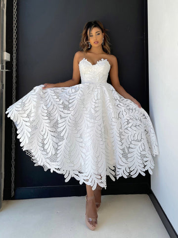 Loretta Dress In Ivory By Jadore JX5031